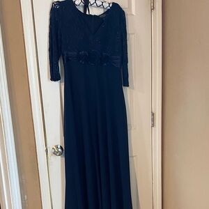 Jessica Howard Navy Lace Bodice Maxi Dress